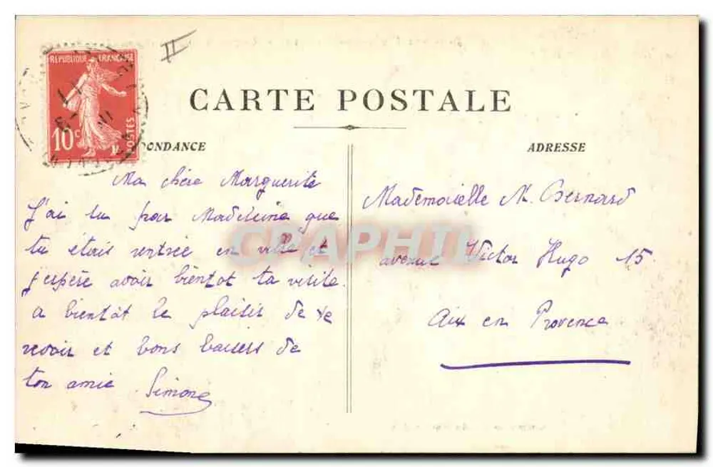 Umgebung von Aix-en-Provence - Roquefavour - Avenue der Station — Sammlung C. Martinet - AIX - Rückseite