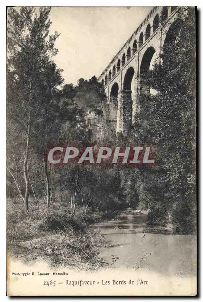 Roquefavour - Brzegi rzeki Arc — Fototypia E. Lacour, Marsylia, nr 2465 - Awers