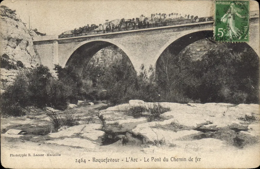 Roquefavour - L'Arc - De Spoorbrug — Fototypie E. Lacour - Marseille, n° 2464 - Voorkant
