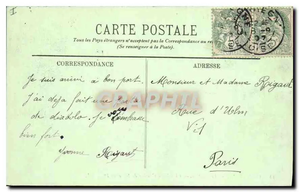 Compiègne — Il Castello. — Camera da Letto di Napoleone I — LL. Mlle Gaisers de Tont. - Verso