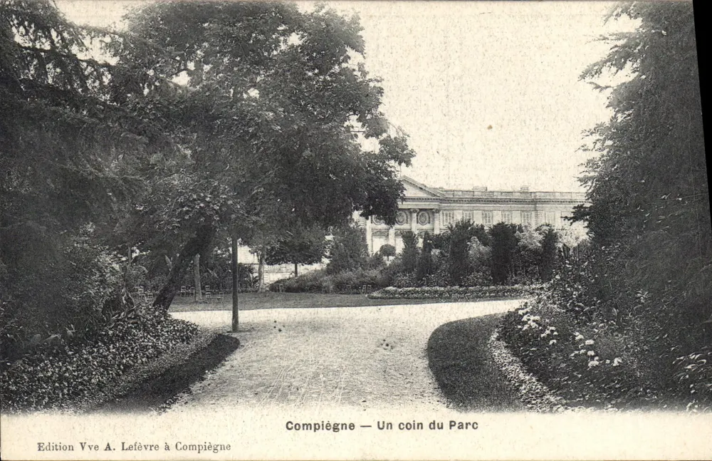 Compiègne — Um canto do Parque — Edição Vve A. Lefèvre em Compiègne - Frente