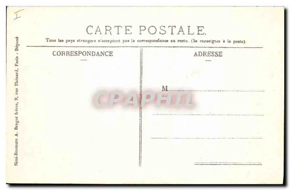 Compiègne — Um canto do Parque — Edição Vve A. Lefèvre em Compiègne - Verso