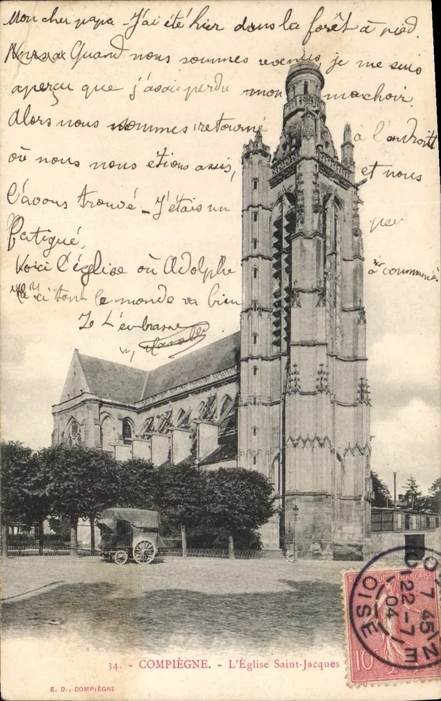 Compiègne — A Igreja de São Jacó — E. D., Compiègne - Frente