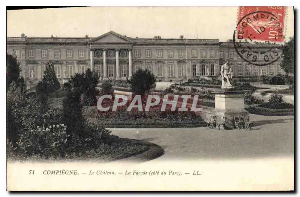 Compiègne — O Castelo — A Fachada (lado do Parque) — LL. - Frente