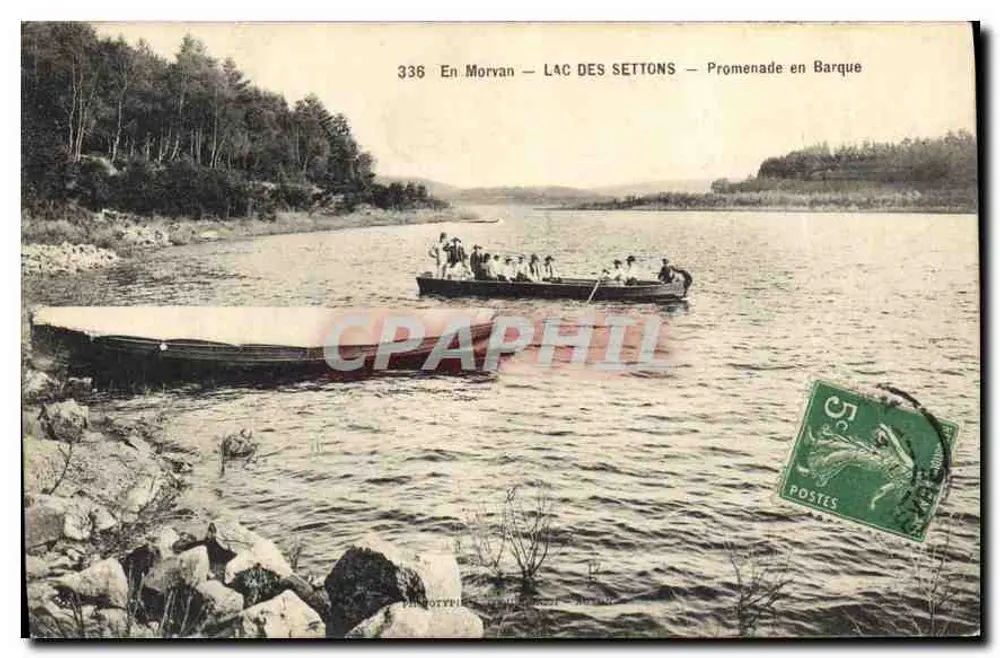 See der Settons — Bootsfahrt — Phototypie Morvan, n° 336 - Vorderseite