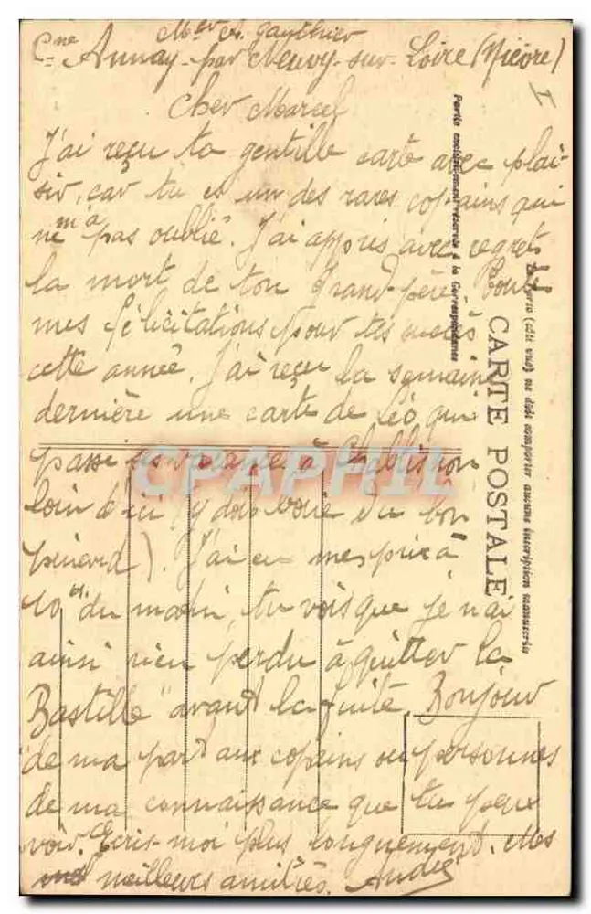 Les Settons (Nièvre) — Damm des Sees während des Austrocknens (Herbst 1923) — Verlag Satin, Foto-Verlag, Clamecy - Rückseite