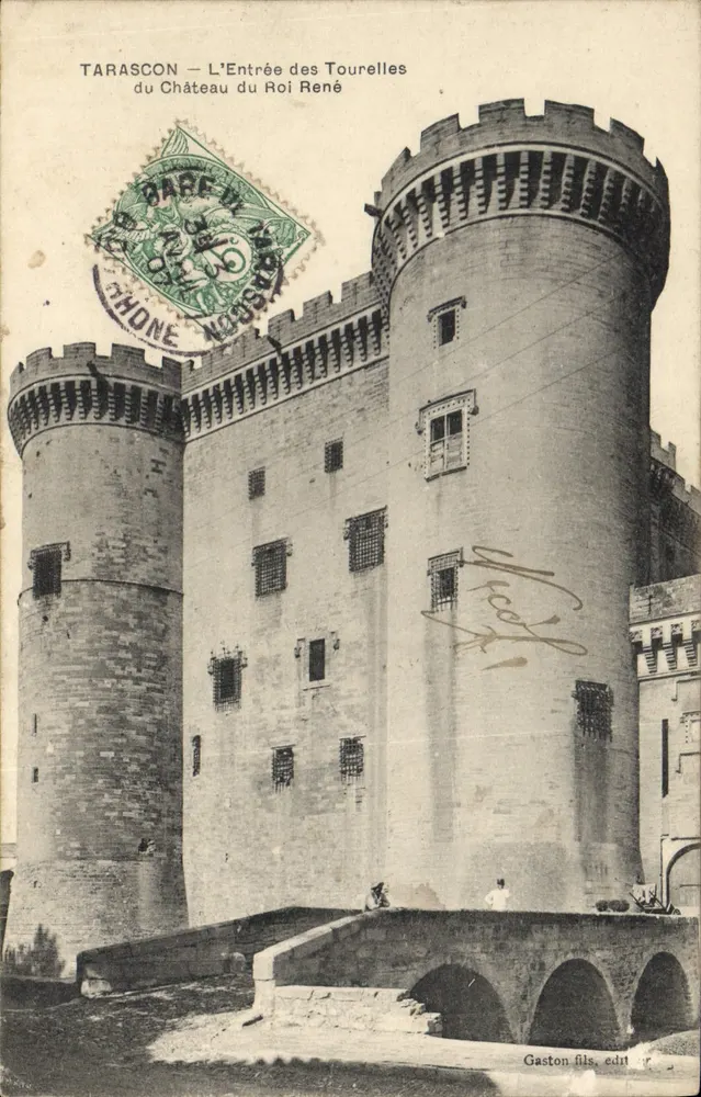 Tarascon — Der Eingang der Türme des Schlosses des Königs René — Gaston fils, Verlag - Vorderseite