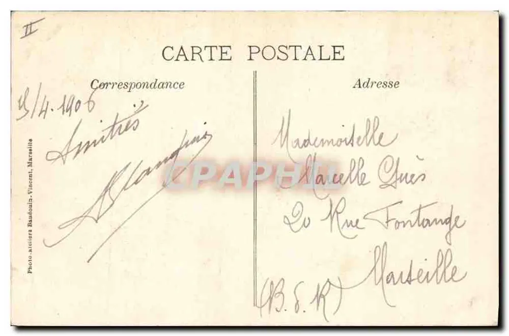 Tarascon — O Castelo do Rei René — Photo-Atelier Randoni, Marselha - Verso