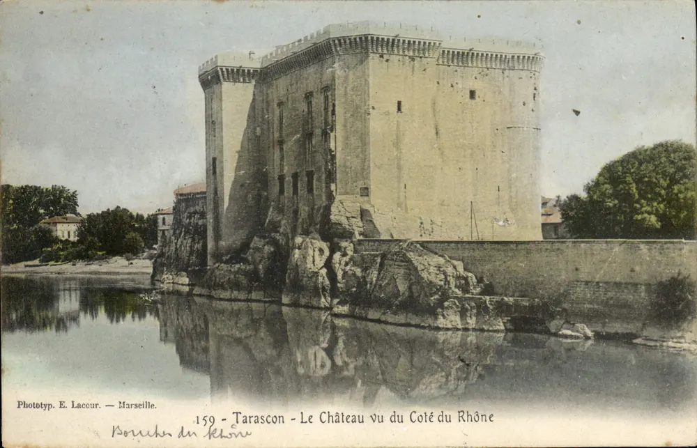 Tarascon - O Castelo visto do Lado do Ródano — Fototip. E. Laccour — Marselha — n° 159 - Frente