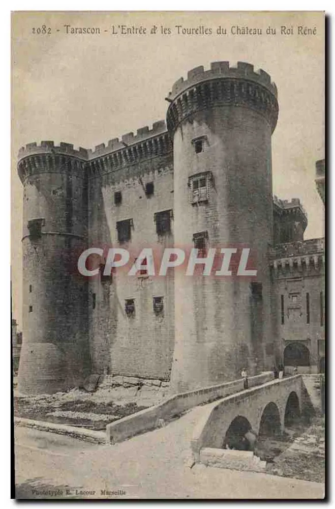 Tarascon - Der Eingang und Türme des Schlosses des Königs René — Phototypie E. Lacour Marseille - Vorderseite