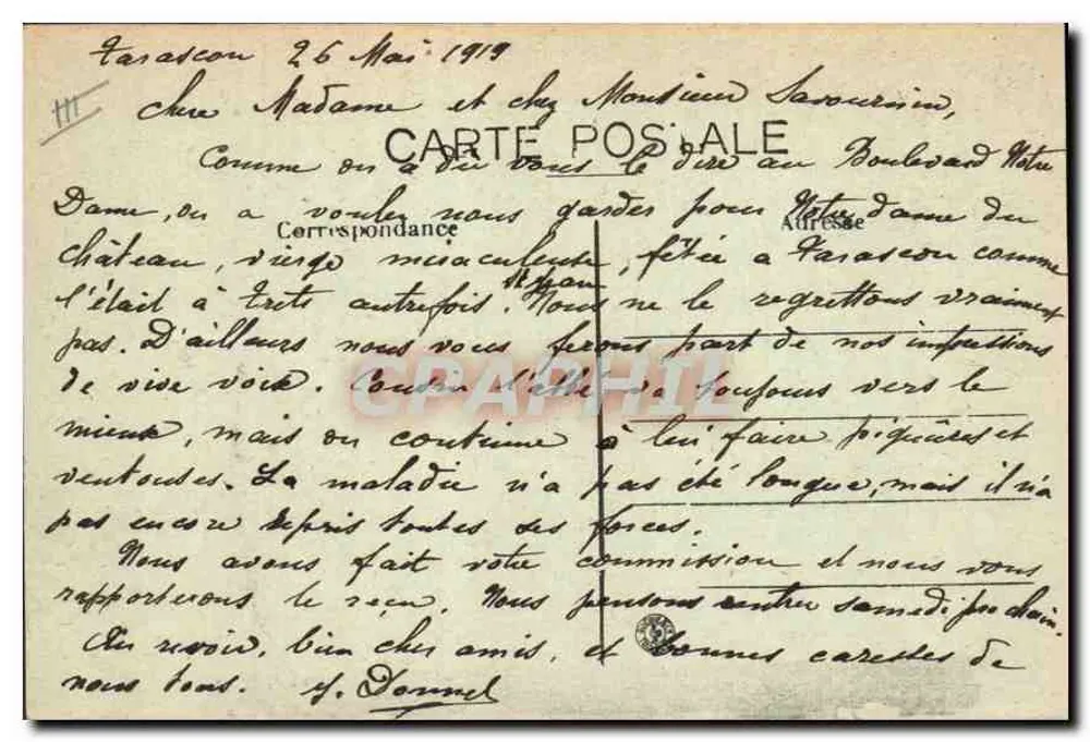 Hängebrücke über den Rhône, die Tarascon mit Beaucaire verbindet — Coll. L. A. n°136 - Rückseite