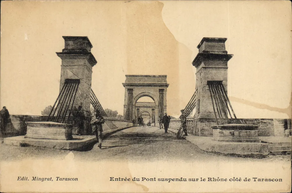 Eingang zur Hängebrücke über den Rhône von der Seite Tarascon — Verlag Mingrat, Tarascon - Vorderseite