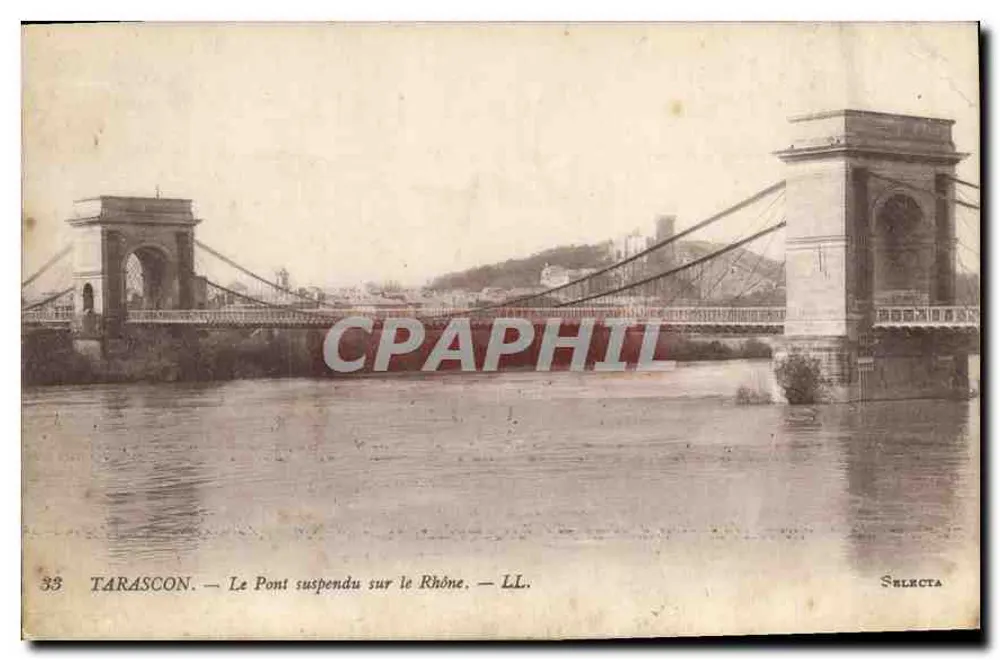 Tarascon — El puente colgante sobre el Ródano — LL. — Sélecta - Anverso