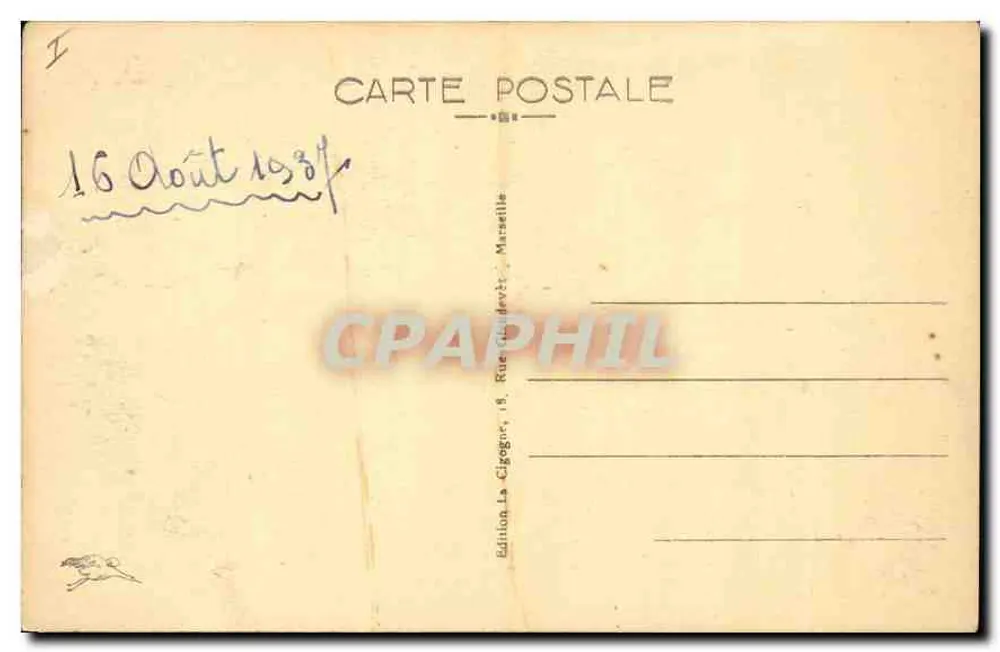 Vue de Marseille — Éditeur La Cigogre, 18 Rue Gidevèt, Marseille - Verso