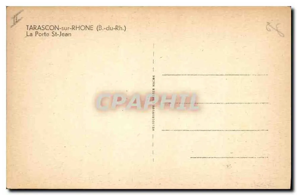 Tarascon-sur-Rhône — La Porte Saint-Jean — Hellographie Naccon - Rückseite