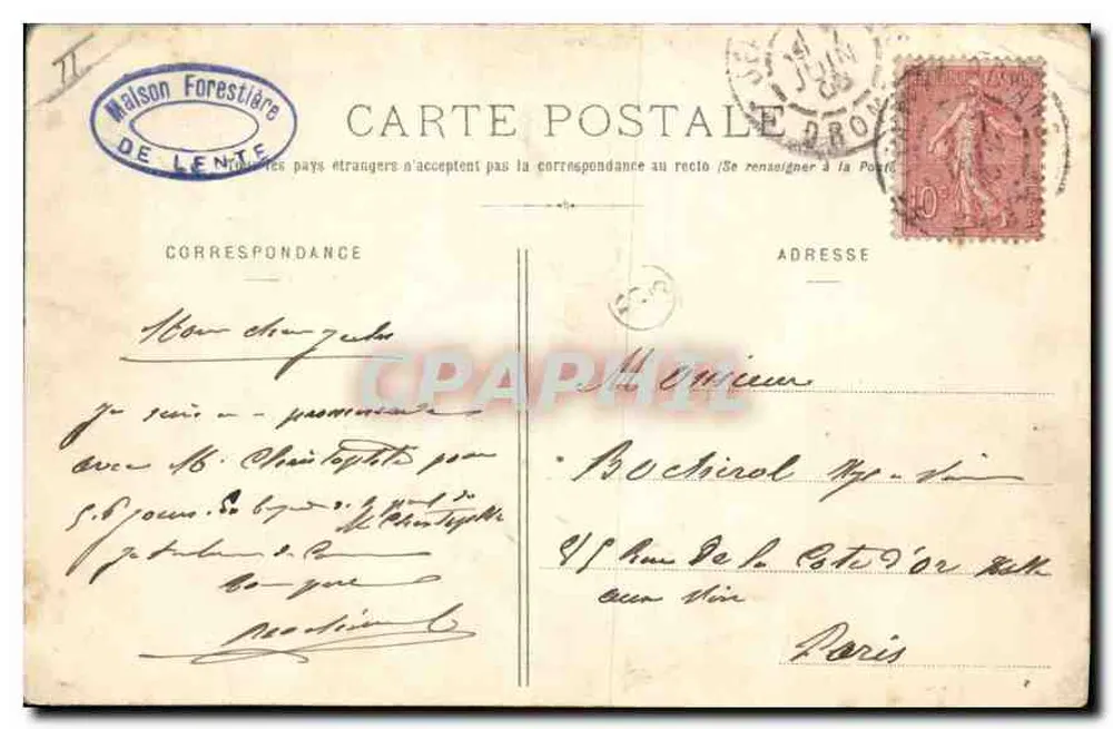 Floresta de Lente (Drôme) — Estrada de Combe-Laval — editor: C. P. L. V. N. (Villefranche-sur-Saône) - Verso