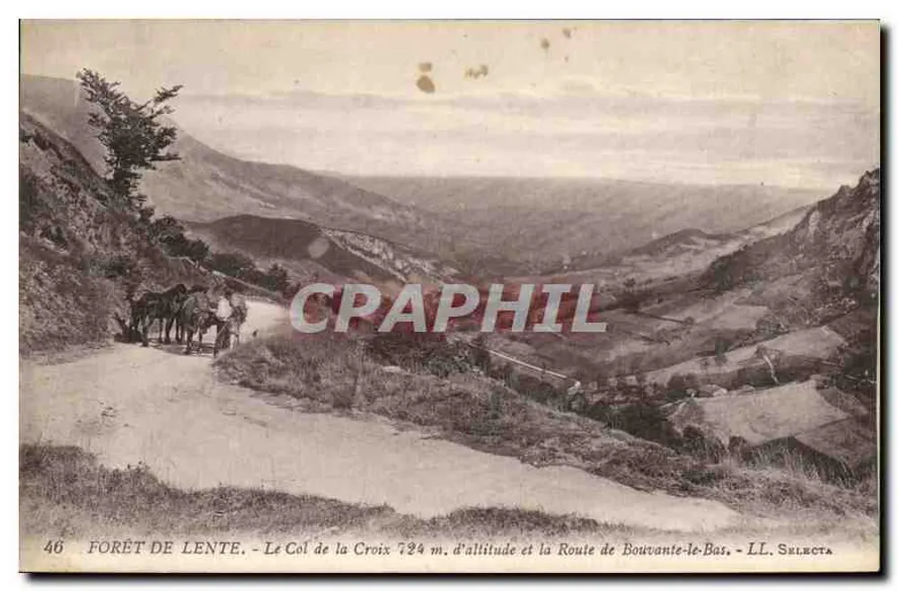 Wald von Lente — der Col de la Croix 724 m Höhe und die Route de Bouvante-le-Bas — LL. Selecta - Vorderseite