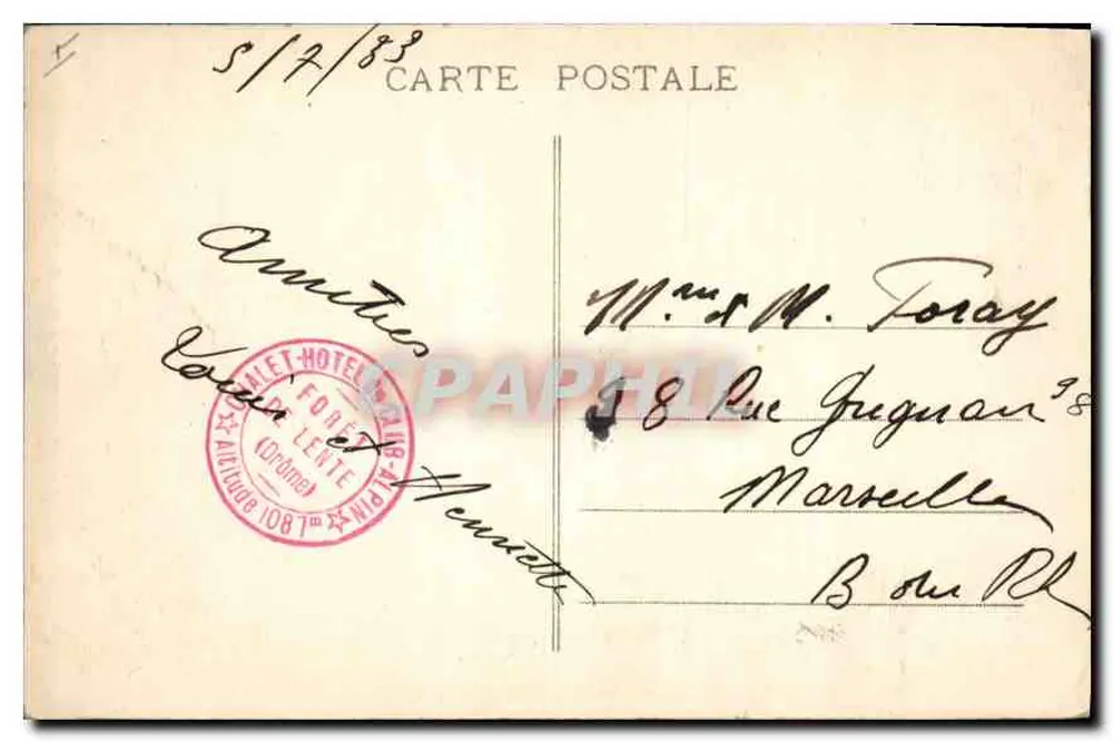 Ferät de Lente (Drôme) — Estrada de Combe-Laval — editor P. Poyroux, Valence, n° 262 - Verso