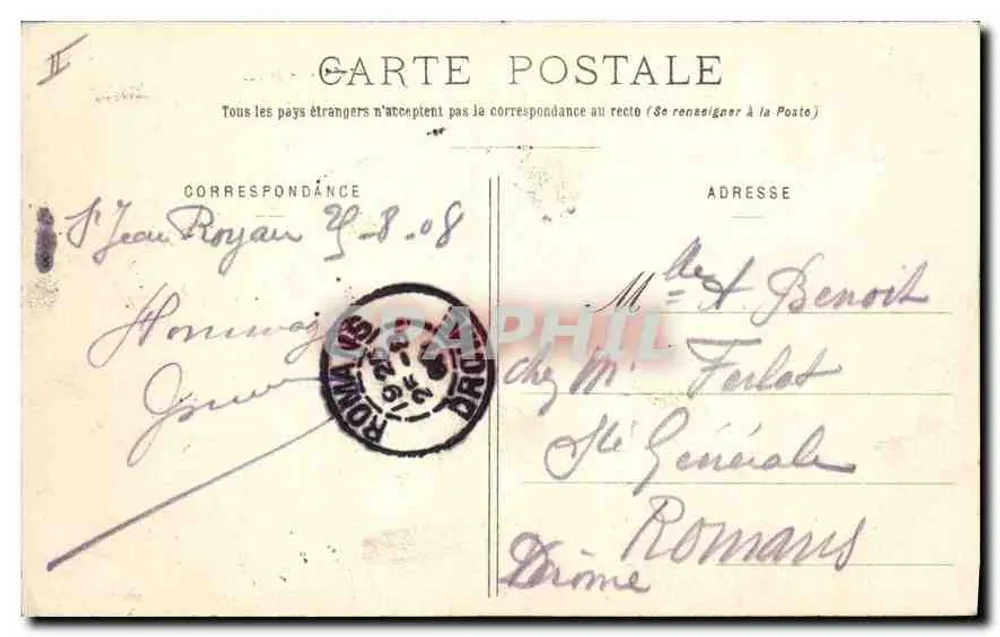 Der Signal de Montuez aus Sicht der Forsthaus — Wald von LENTE — Sammlung P. Peybouze, Valence - Rückseite