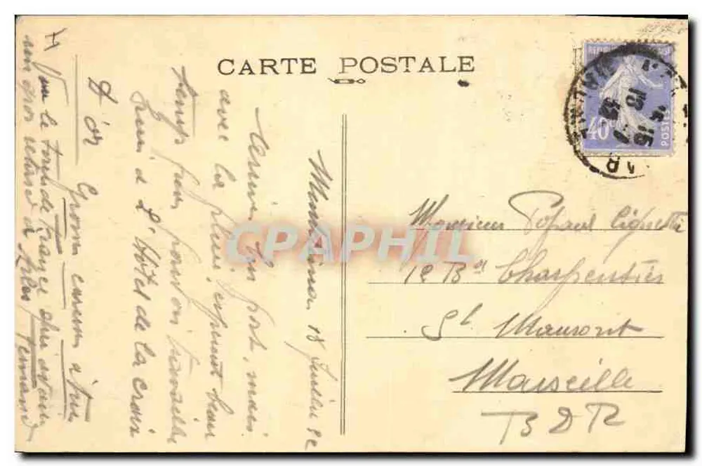 Grignan (Drôme) — Castelo - Fachada de François Ier, Litografia P. Bauma - Montellimar - Verso