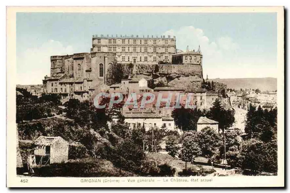 Grignan (Drôme) — Allgemeine Ansicht — Das Schloss, aktueller Zustand - Vorderseite
