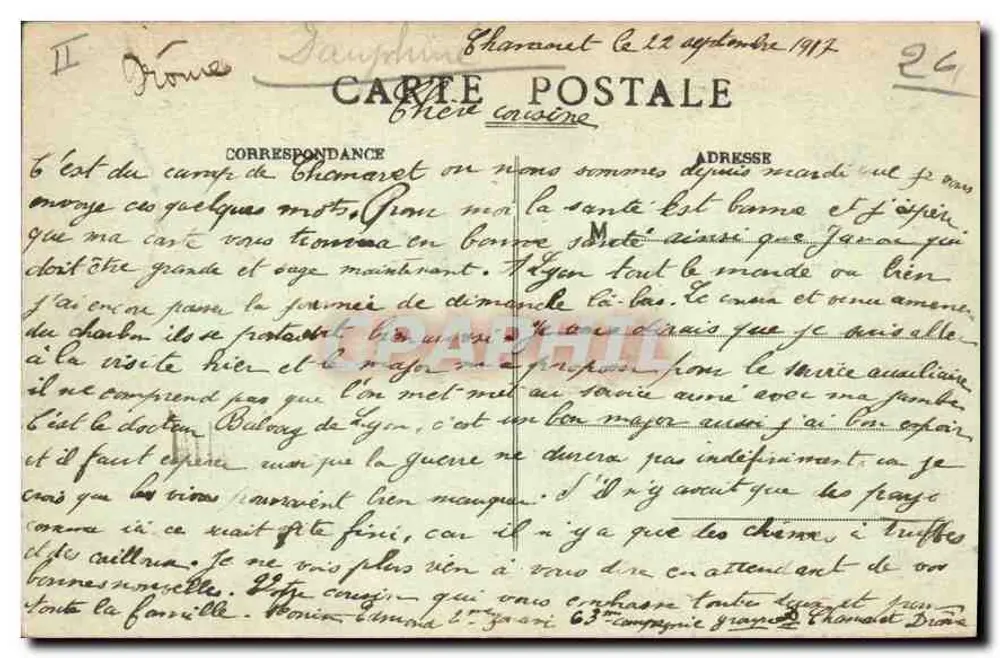 Griouan - Castelo - Vista Geral para o Sul — Impressora Revont & Aux Dix Mille Articles em Valence - Verso