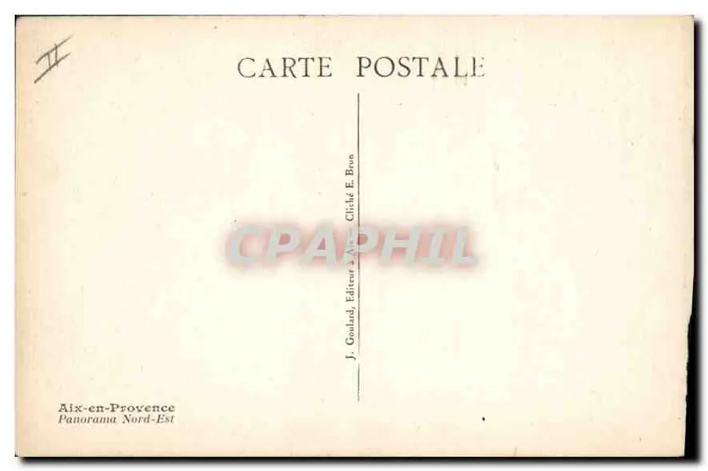 Aix-en-Provence — Panorama Nord-Est — J. Goulard, Éditeur Aix-en-Provence - Verso