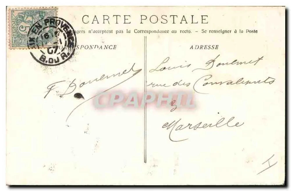 Aix-en-Provence — Estátua do Rei René — Coleção Jaussaud n°25 - Verso