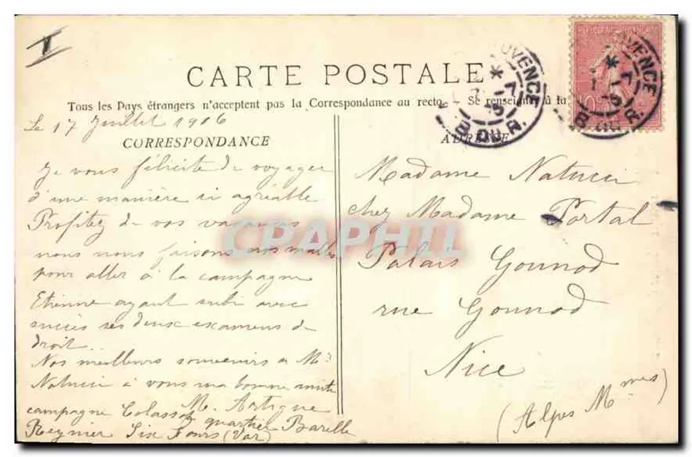 Aix-en-Provence — Estátua do Rei René — coleção Jaussaud, n°25 - Verso