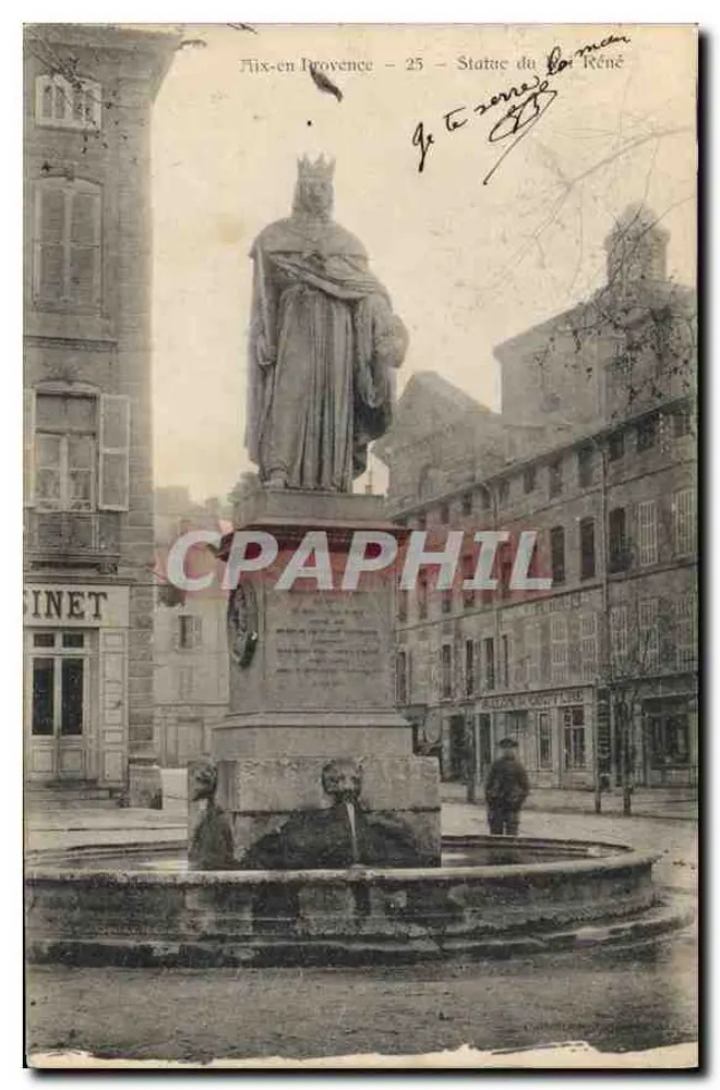 Aix-en-Provence — Estátua do Rei René — Editor: Cabinet Cinet, n°25 - Frente
