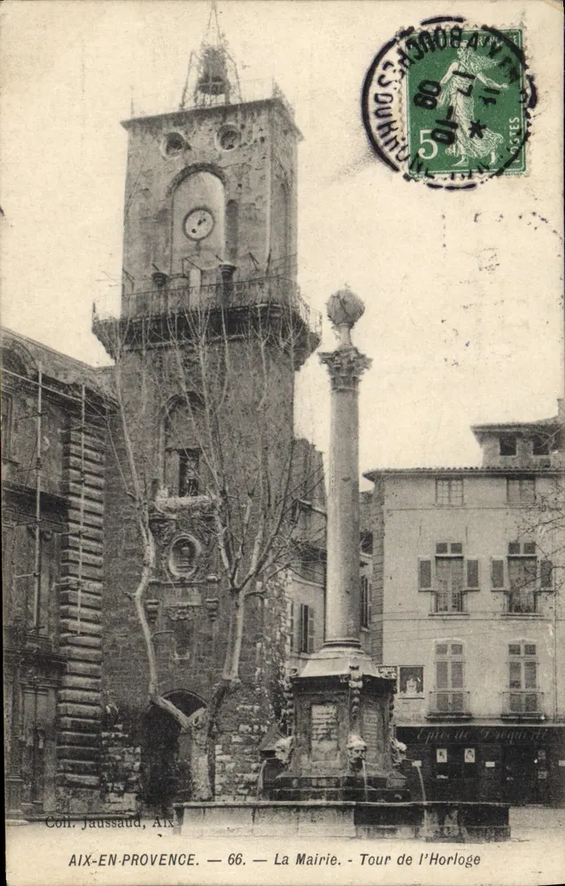 Aix-en-Provence — Die Stadtverwaltung. Uhrenturm — Coll. Jaussaud, Aix — 66 - Vorderseite