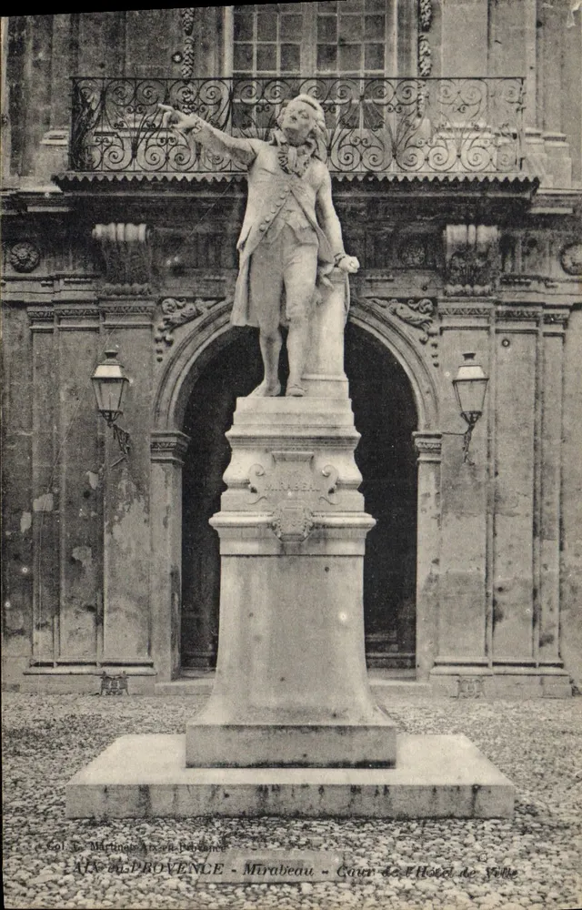 Aix-en-Provence — Estátua de Mirabeau — Editor: Le Martingue, Arts en Provence, n° 601 - Frente