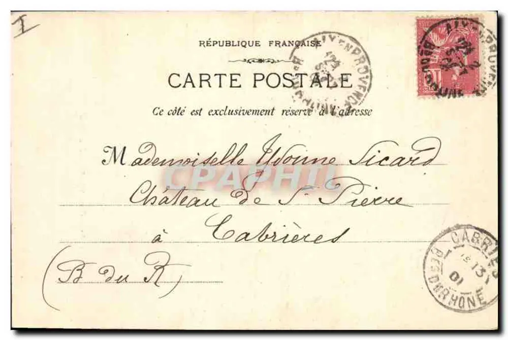 Aix-en-Provence — Estátua de Mirabeau — editor desconhecido - Verso