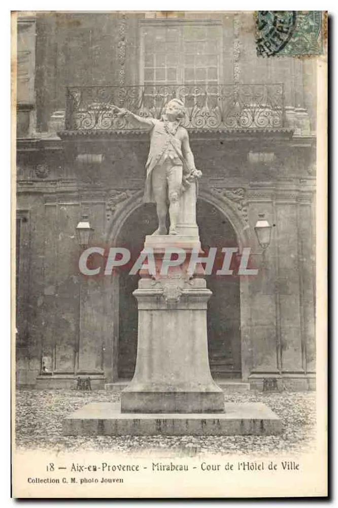 Aix-en-Provence — Statue von Mirabeau — Cour des Town Hall — photo Jouven - Vorderseite