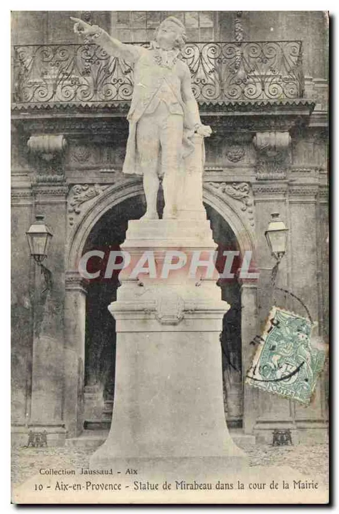 Statue des Mirabeau im Hof des Rathauses — Aix-en-Provence — Sammlung Jaussaud — n°10 - Vorderseite