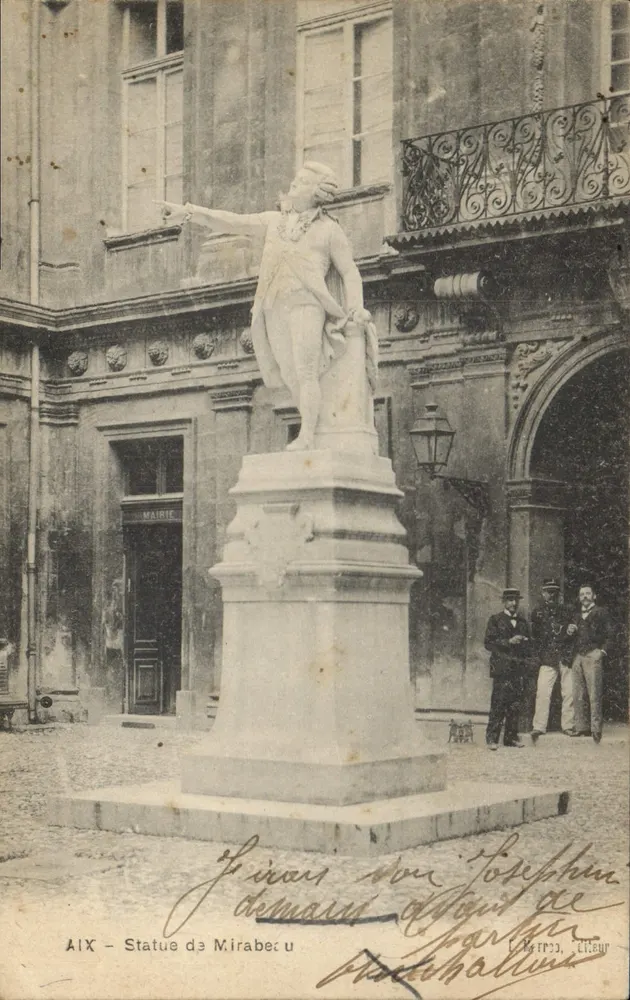 Aix-en-Provence — Estátua de Mirabeau — L. Mercier, Editor - Frente
