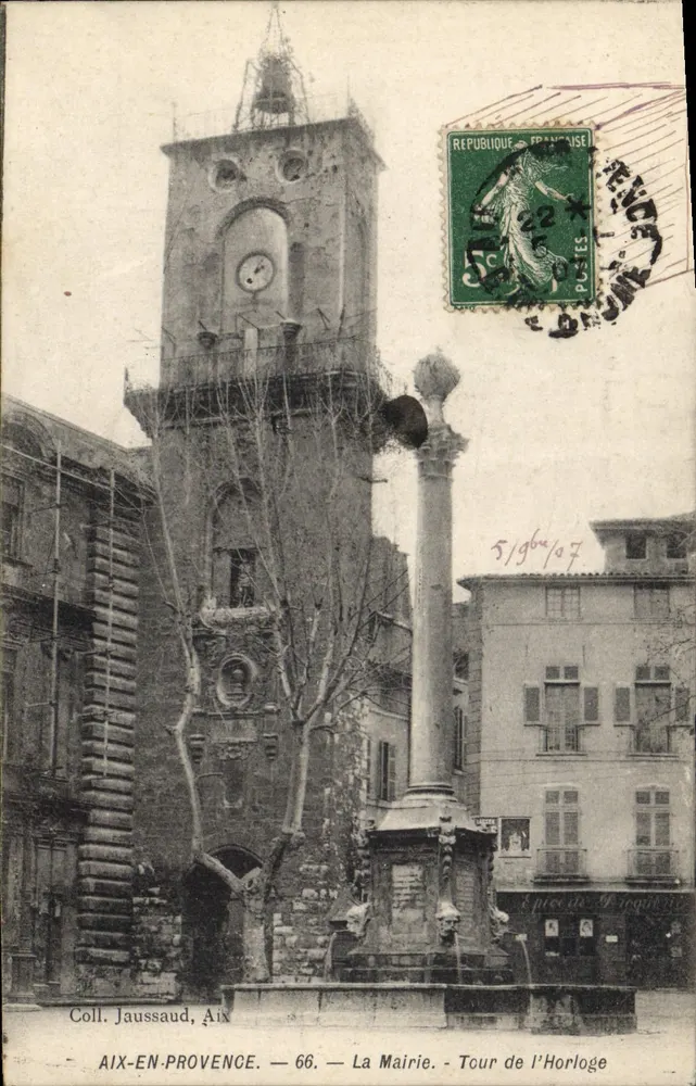 Aix-en-Provence — Die Stadtverwaltung - Uhrturm — Coll. Jaussaud, n°66 - Vorderseite