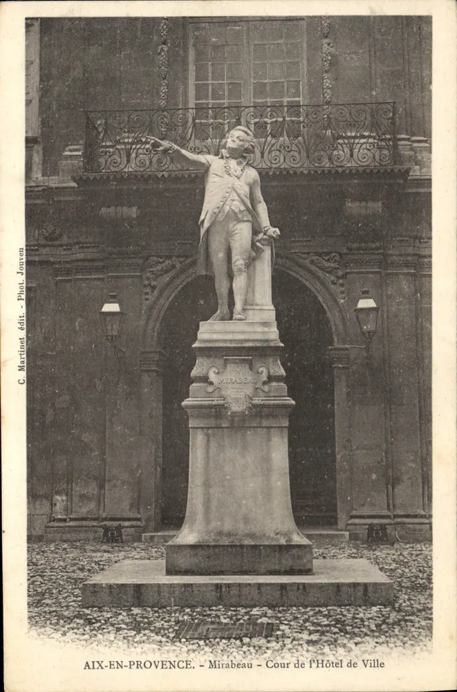 Aix-en-Provence — Statue des Mirabeau in der Hof des Rathauses — C. Martinet Verlag. Foto. Jouven - Vorderseite