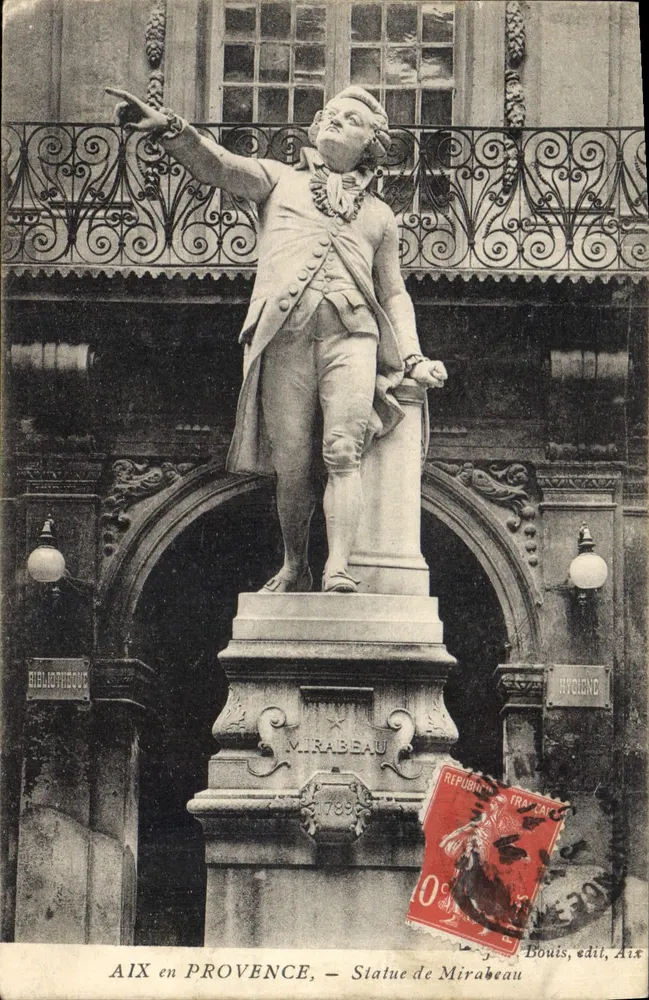 Aix-en-Provence — Estátua de Mirabeau — Bouis, editor, Aix - Frente