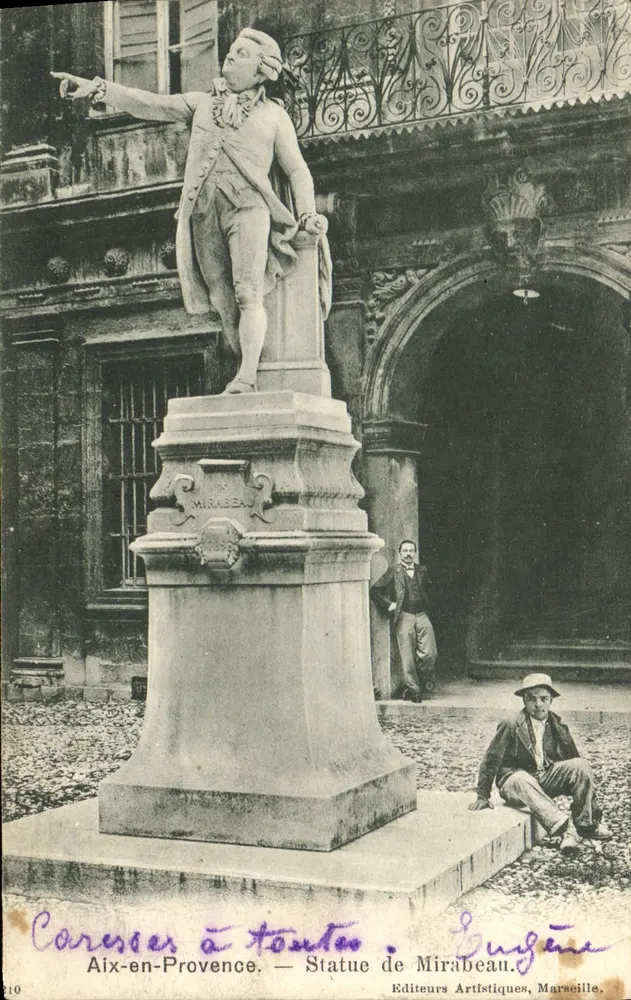 Aix-en-Provence — Beeld van Mirabeau — Éditeurs Artistiques, Marseille, n°210 - Voorkant