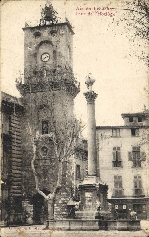 Aix-en-Provence — Turm der Uhr und monumentale Säule — Sammlung C. Martinet, Aix - Vorderseite