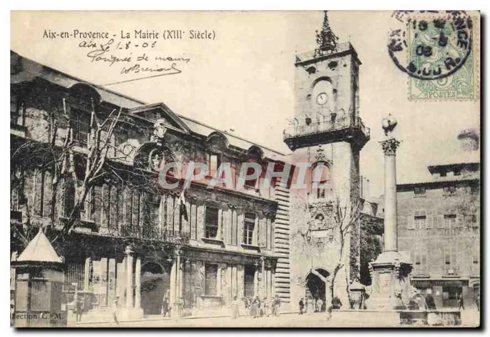 Aix-en-Provence - A Prefeitura (Século XIII) — editor C.M. — número de série não visível - Frente