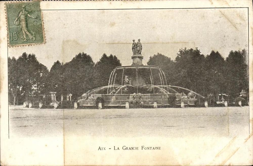 Aix - A Grande Fontaine — editada pela Provence-Carte Postale - Frente