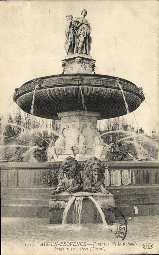 Aix-en-Provence — Fontaine de la Rotonde — Detail — Verlag E.P.D. n°1317 - Vorderseite