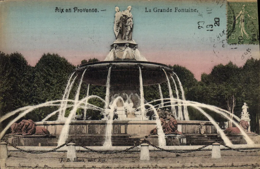 Aix-en-Provence — La Grande Fontaine — J.B. Bouris, Verlag Aix - Vorderseite