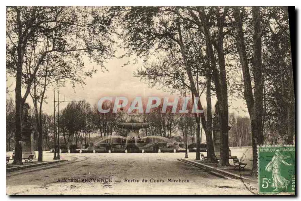 Aix-en-Provence — Uscita del Cours Mirabeau — Ger - Recto