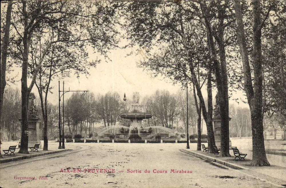 Aix-en-Provence — Saída do Cours Mirabeau — Germainet, editor - Frente