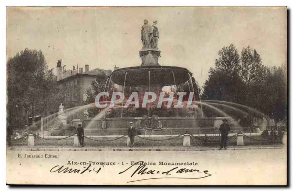 Aix-en-Provence — Fontaine Monumental — E. Jaussaud Editora, n°1 - Frente