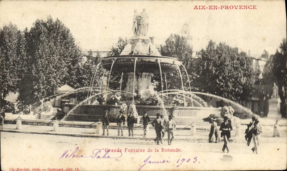 Aix-en-Provence — Grande Fontaine de la Rotonde — Ch. Heiriéjs, phot. — Germanet, Verlag 18. - Vorderseite