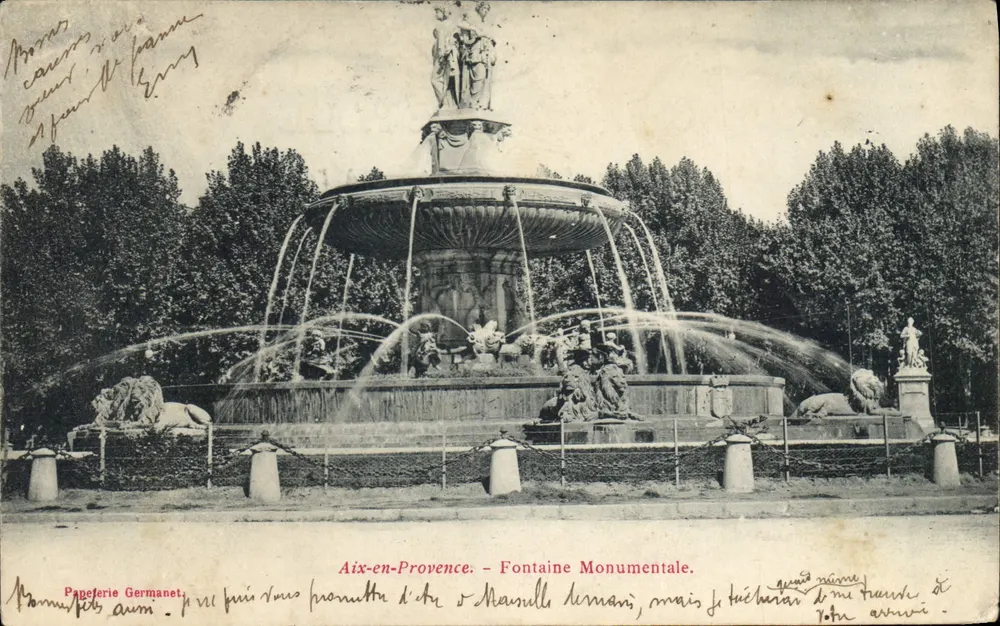 Aix-en-Provence — Fontaine Monumentale — Papeterie Germanet - Frente